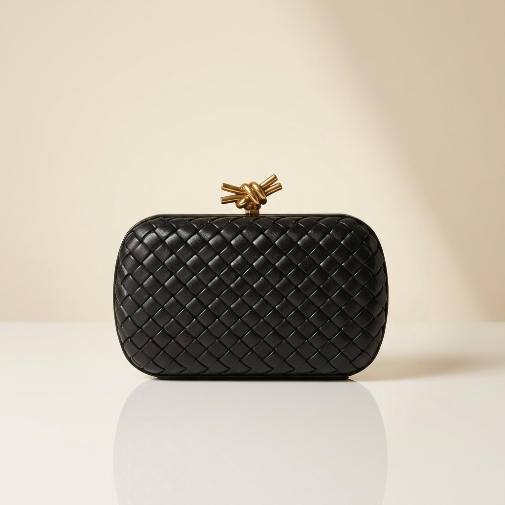 Pochette Minaudière Knot – L'Intrecciato Noir Impérial