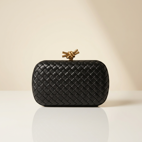 Pochette Minaudière Knot – L'Intrecciato Noir Impérial